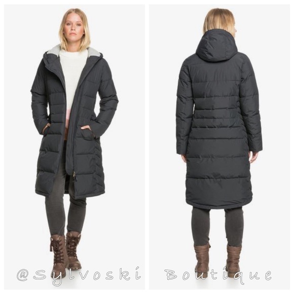 🔥 ROXY Everglade - Longline Hooded Waterproof Puffer Jacket NWT - Picture 15 of 15